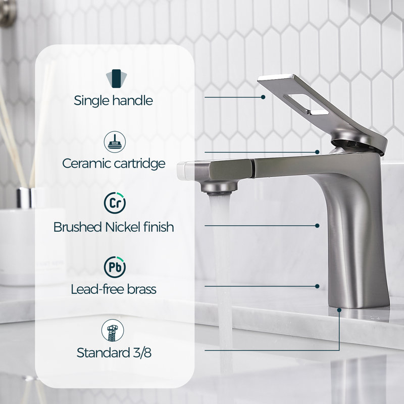 Single-Hole Single-handle Bathroom Faucet, Brushed Nickel