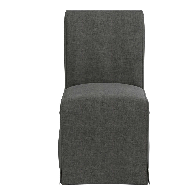 Chaise parsons rembourrée Sumatra, Lin texturé gris anthracite Zuma