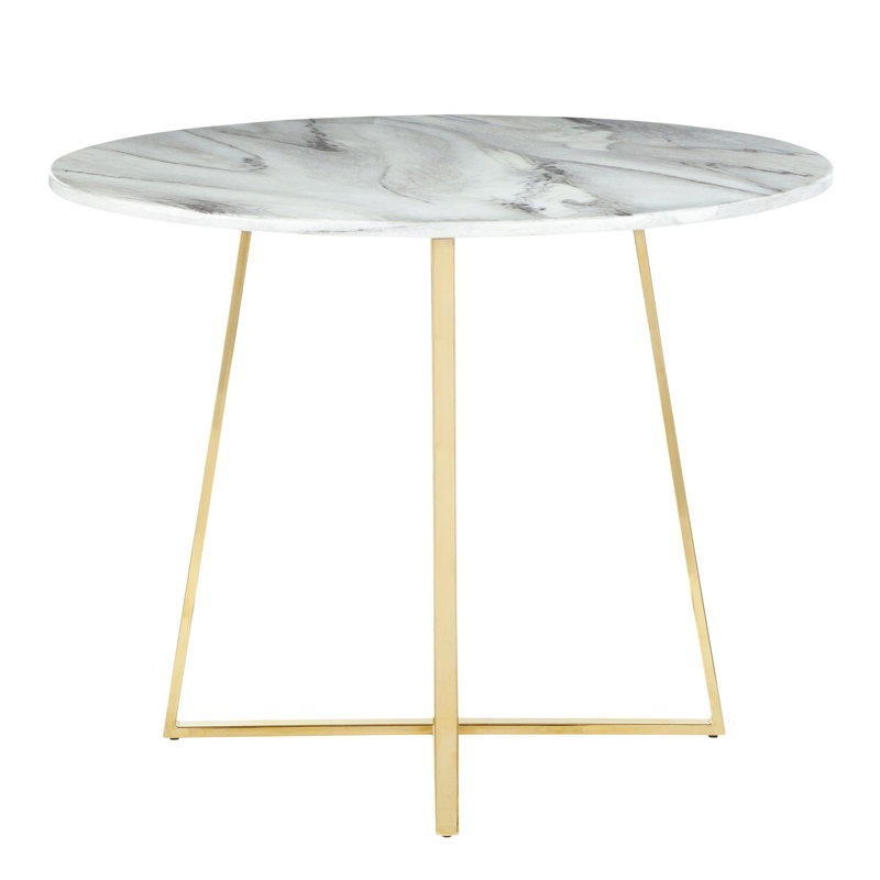 Table de salle à manger contemporaine, Doré, Gris