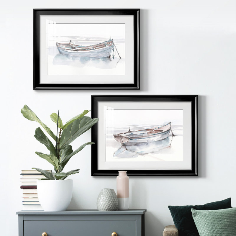 Rolling Fog I - ensemble de 2 reproductions de cadres photo, Cadre noir, H 30,5 po x l 45 po x P 1 po