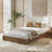 Wood Bed Frame, Wooden Platform Bed with Fluted Design, Twin Bed Frame with Study Support, No Box Spring Needed-711055421-711055420