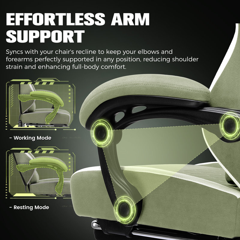 Metro Lane Adjustable Swiveling PC & Racing Game Chair, Green