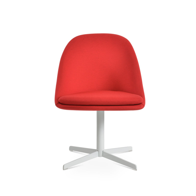 Avanos 4 Star Swivel Side Chair, Era Red, White