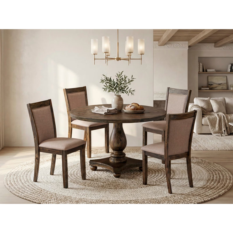 L'ensemble de table de salle à manger 5 pièces comprend une table de salle à manger moderne et 4 chaises de salle à manger Mid Century