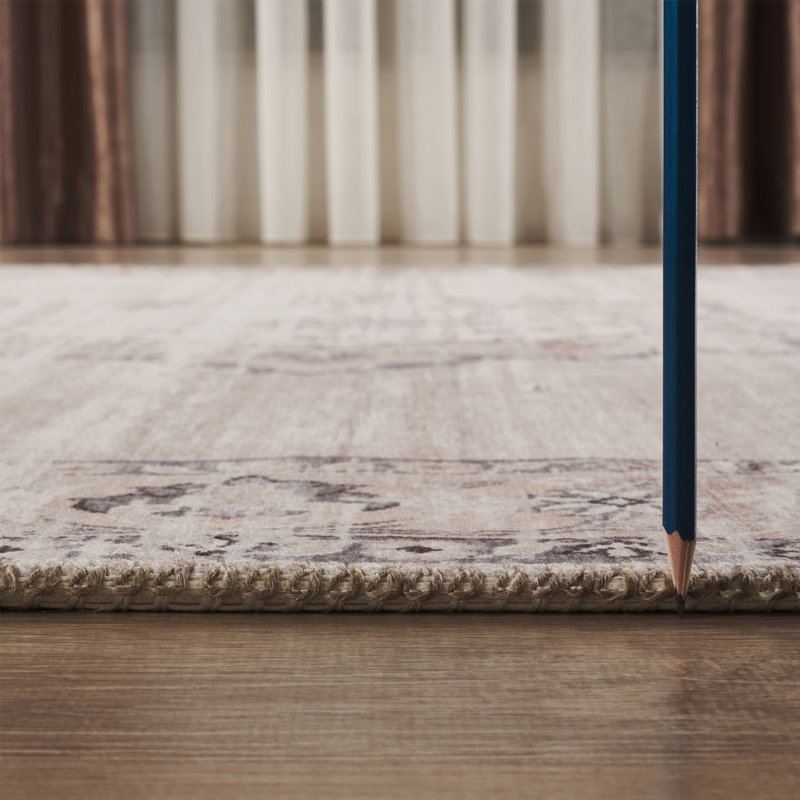 Soft Touch 2x3 Ft Polyester Rug with Natural Jute Backing - Perfect for Entryways, Kitchens, and Bedrooms