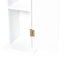 Petite armoire de salle de bain - Rangement de papier hygiénique en coin blanc avec portes et tablettes