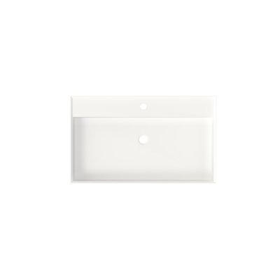 Bathroom Vanity Sink Of Stone Resin Solid Surface - Matte White, 34 Lb, 30.7 In Deep, 19.34 Wide, 4.58 High, Works For All Decor, To Scratches And Discoloration, Wall Mounted Or Countertop Setup,