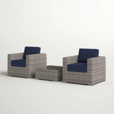 Fully Assembled Rattan Wicker 2-Person Seating Set With Cushions