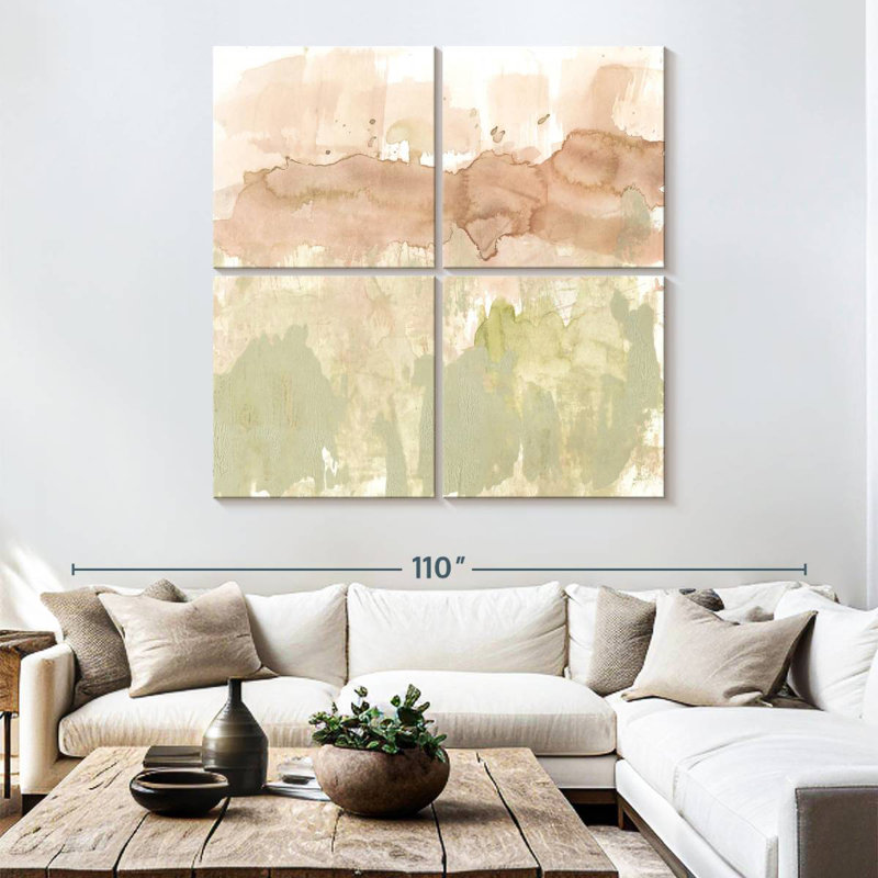 Dusty Blush And Olive II, H 74 po x l 74 po
