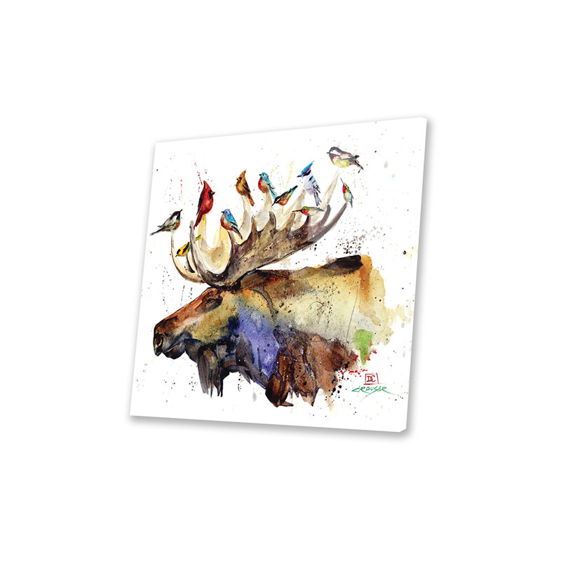 «Moose and Birds» par Dean Crouser - impression non encadrée