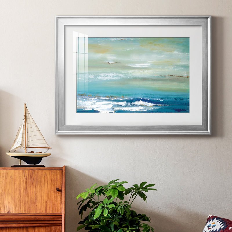 Horizon lointain - Peinture encadrée, Argent, H 22,5 po x l 30,5 po x P 1,5 po