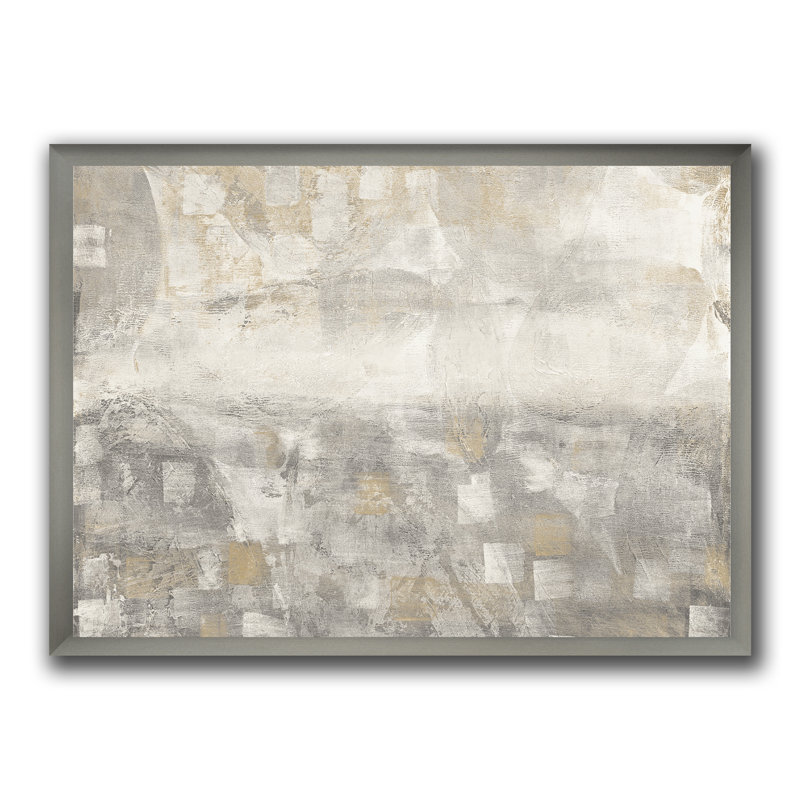 «Gray Abstract Watercolor», reproduction sur toile encadrée, Cadre argenté, H 20 po x l 20 po x P 1 po