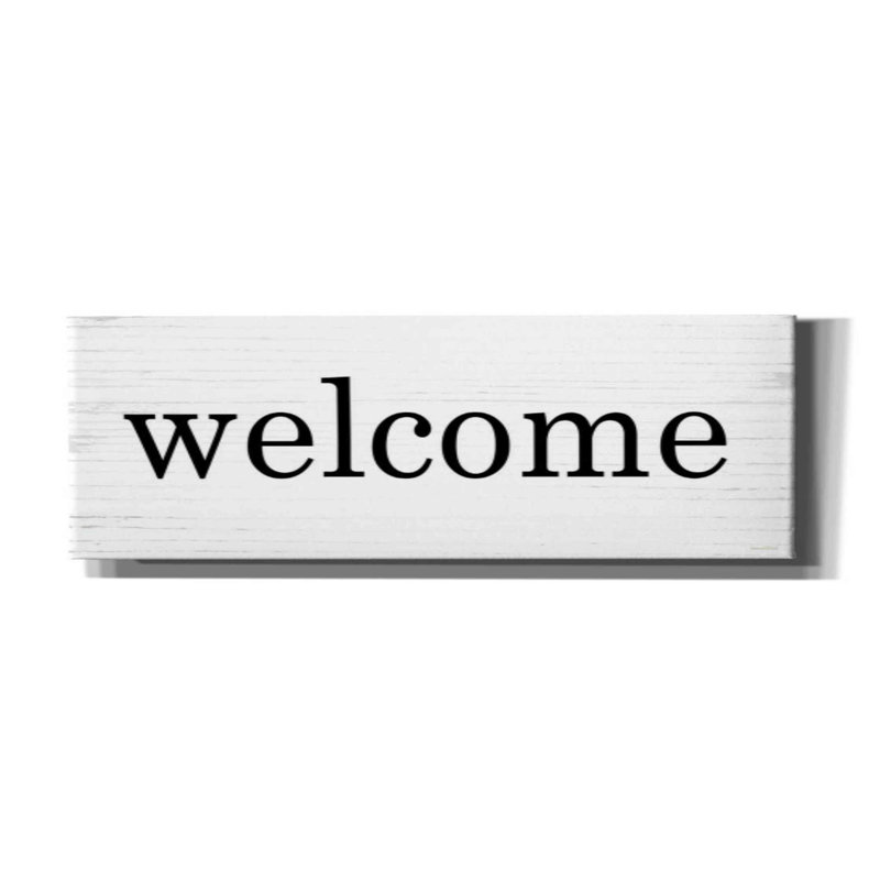 «Welcome» par Lettered & Lined, estampe numérique sur toile, H 20 po x l 60 po x P 1,5 po