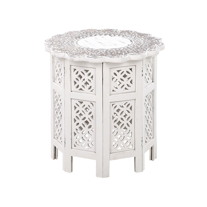 Arranda Solid Wood Pedestal End Table