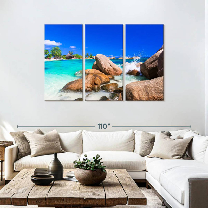 Gillard Seychelles, île tropicale, H 48 po x l 74 po