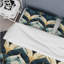 Teal And Gold Damask Geometric Dream - Ensemble de housse de couette damassé-1978357727