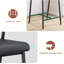 Ensemble de 2 tabourets de bar 26 po à hauteur de comptoir avec accoudoirs, ensemble de tabourets de bar modernes avec dossier et siège rembourré plus large, tabourets de bar en métal avec repose-pieds pour îlot de cuisine, assemblage facile-722277585