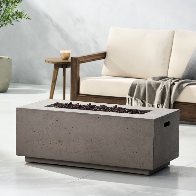 Brûleur à béton 40 000, l 40,42 po x P 18,78 po, H 15,16 po, gris foncé, moderne, léger, sans assemblage requis Foyer d'extérieur 40 po, béton, design moderne