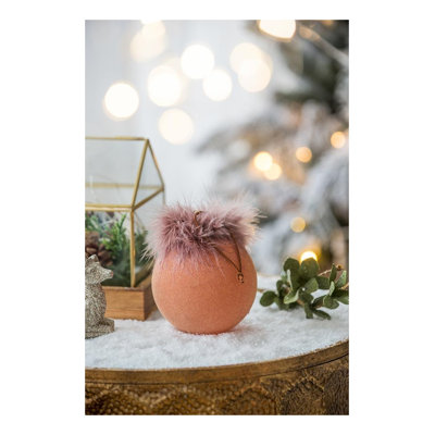 Boules de Noël 4,7 po en verre brun, ensemble de 4 (boules décoratives suspendues)