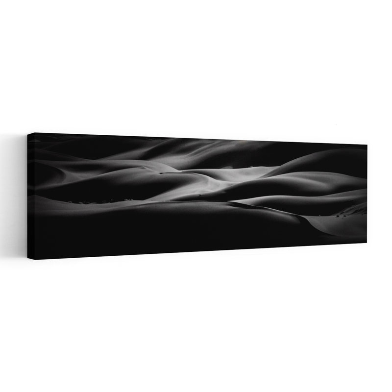 Art mural abstrait contemporain paysage de montagne sec, H 16 po x l 48 po