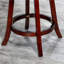 Ravissant tabouret pivotant à hauteur de comptoir de 24 po, cerisier, assise en tissu gris anthracite. Siège. Structure en bois franc robuste. Rotation à 360 degrés. Rembourrage en mousse épaisse. Pieds évasés pour plus de stabilité-1535857975-1535857978