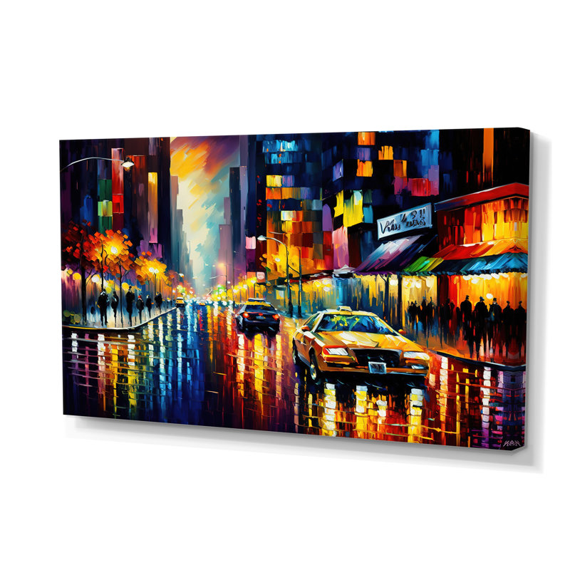 «Colorful Manhattan Time Square I», art mural sur toile Cityscapes