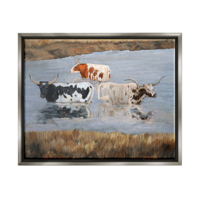 " Cattle Bathing Country Riverbank " by Kathy Winkler