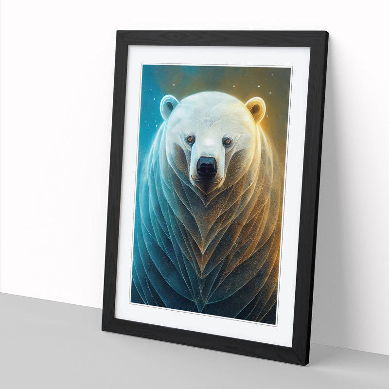 Brought Polar Bear Magic - Picture Frame Print, 64cm H x 46cm W x 2cm D, Black