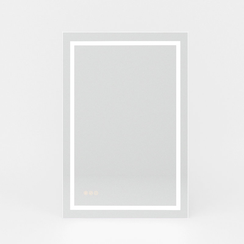 Flicker 24 in. W x 36 in. H Rectangular Frameless Anti-Fog LED Dimmable Wall Bathroom Vanity Mirror in Polished Crystal