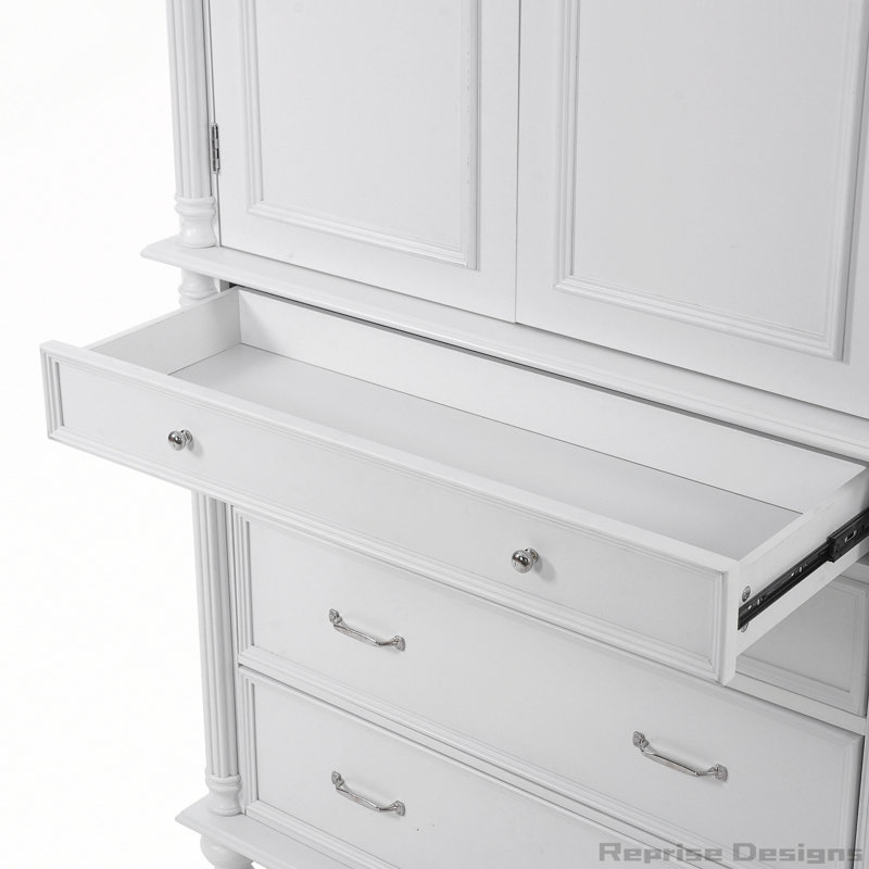 Garde-manger autoportant de 77,3 po de hauteur avec comptoir et tablettes de porte, White