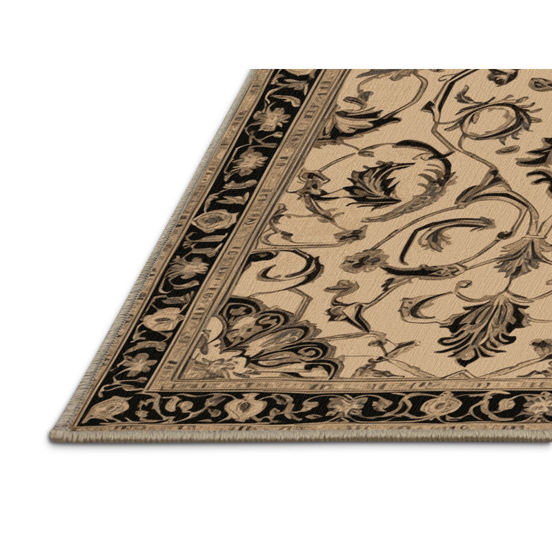 Tapis brun français lavable à la machine, Rectangle 6 pi x 9 pi