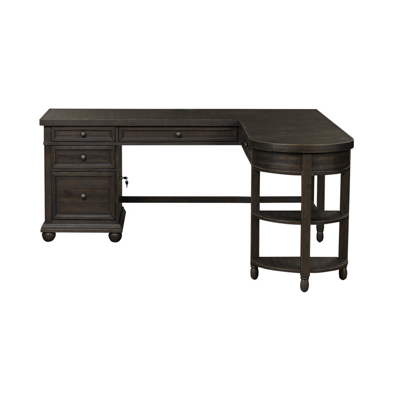 Kaloyan L-Shape Desk, Black