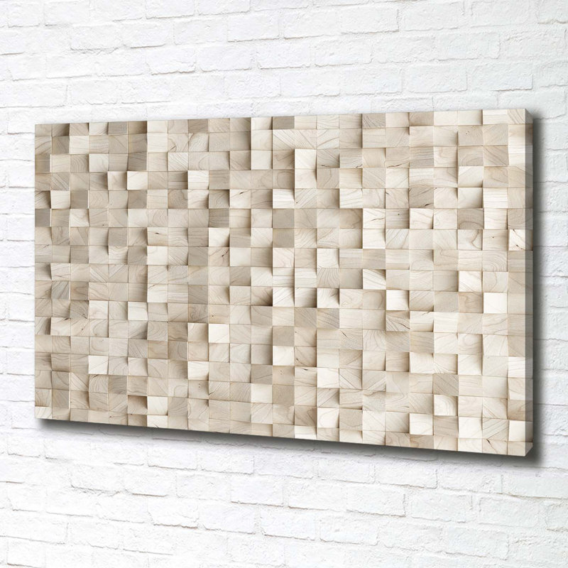 Wooden Cubes - Wrapped Canvas Print