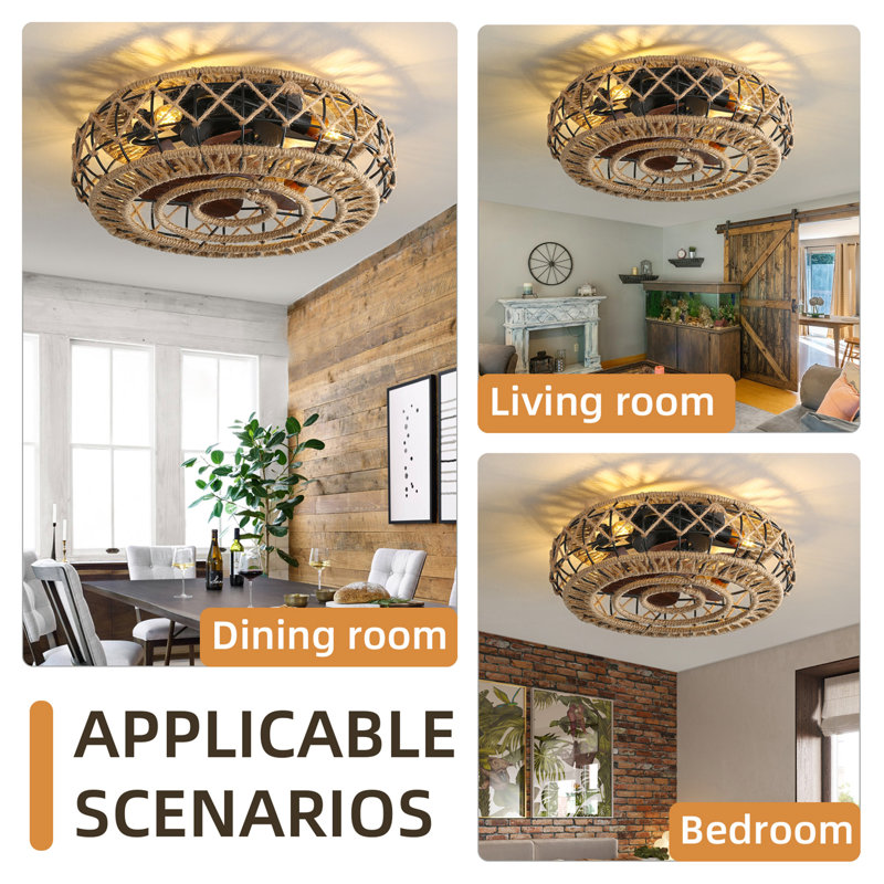 Ventilateurs de plafond avec ampoules E26 à télécommande pour la chambre à coucher, la cuisine et la salle à manger