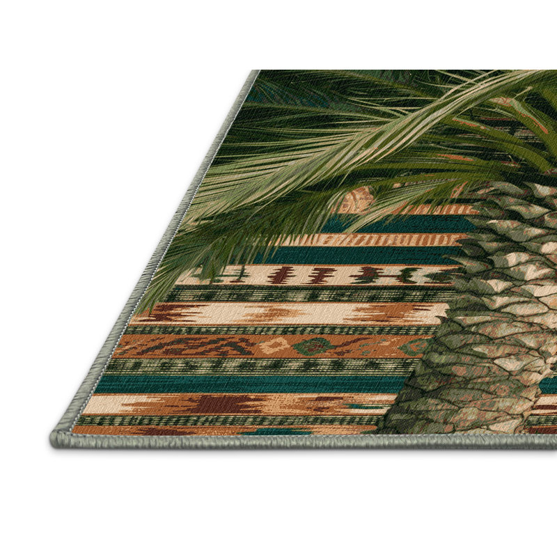  Tapis lavable Palmier du Sud-Ouest, Rectangulaire 2 pi x 3 pi