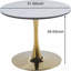 Table de salle à manger 31,5 pouces de style Mid-Century tulipe doré et blanc pour 2 à 4 personnes avec plateau rond en panneau de fibres à densité moyenne, table de salle à manger à piédestal, table basse de loisirs en céramique et plateau en panneau de fibres à densité moyenne-129933801