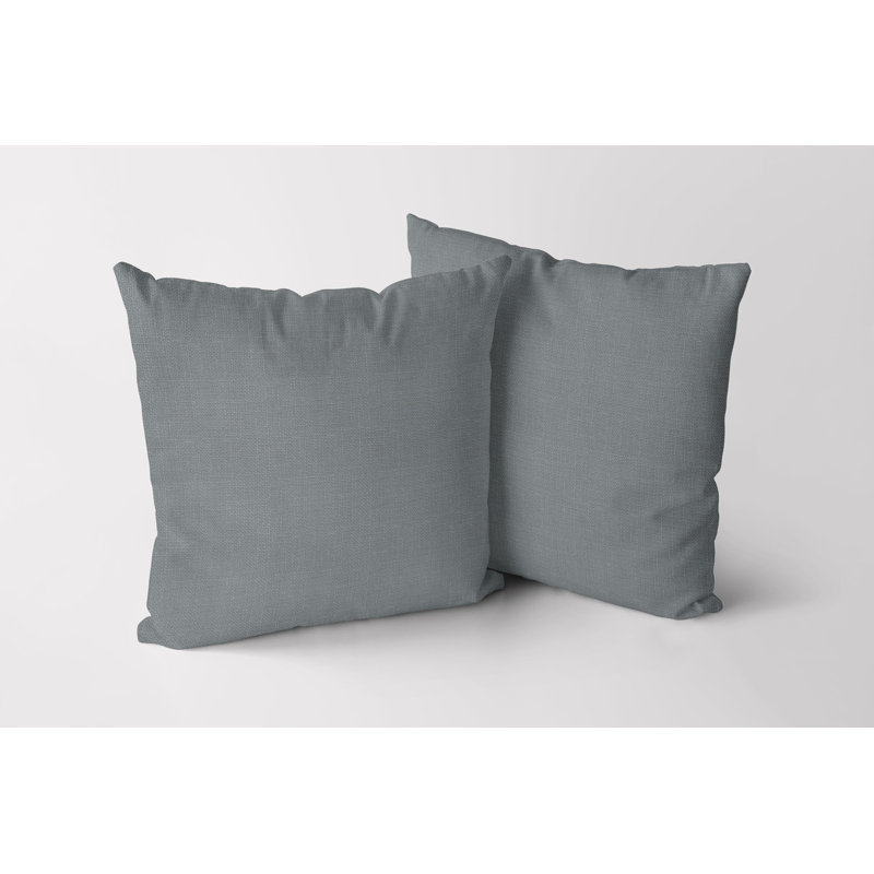 Housse de coussin carré S&G Slubb, Argent, 24" X 24"