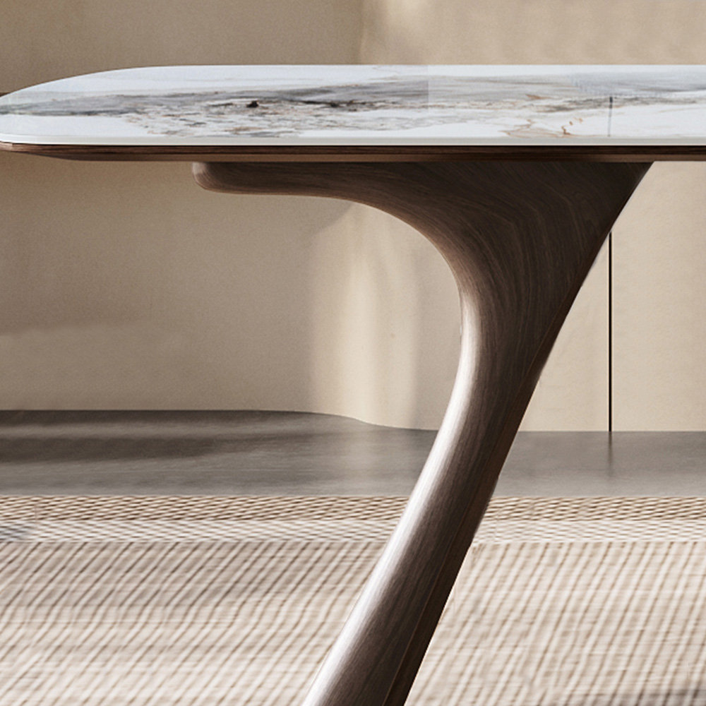 MRzenghong Solid wood sintered stone dining table | Wayfair