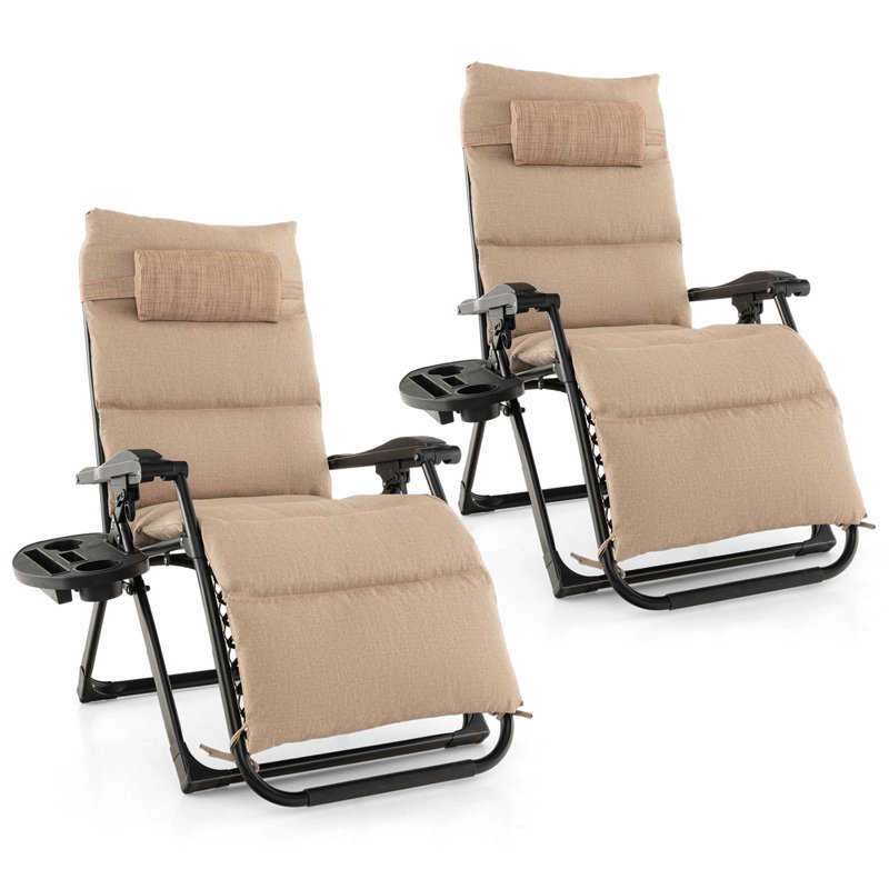 Garriga Folding Zero Gravity Chair, Beige