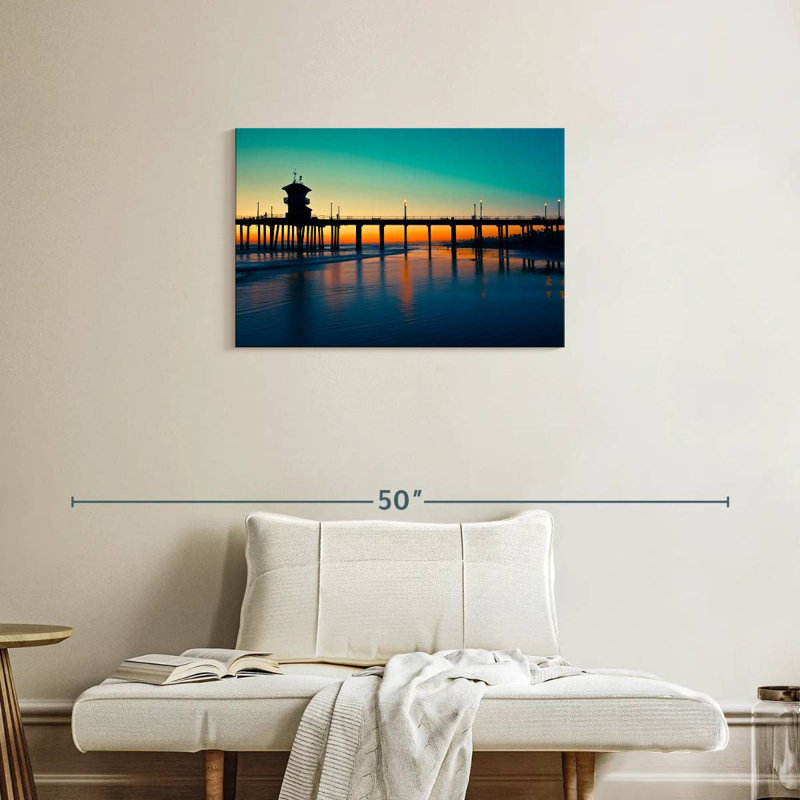 Huntington dock nightfall Aletra, H 20 po x l 30 po