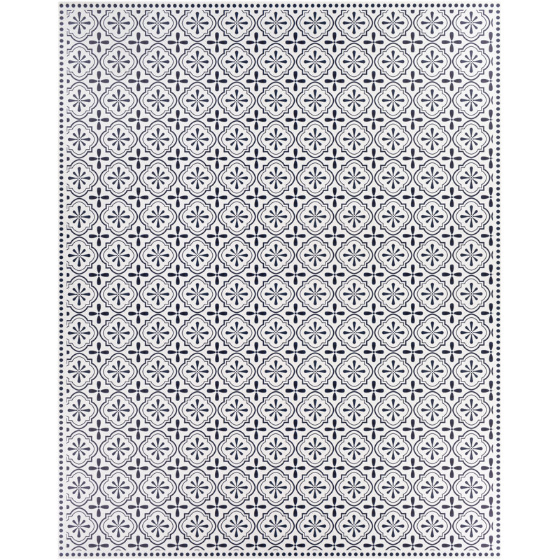Bluejacket Vinyl Geometric Indoor Rug, Rectangle 2' x 3'11"