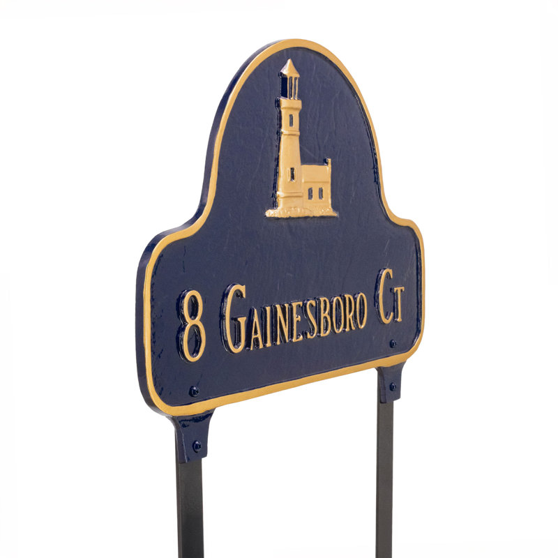 Lighthouse Princeton Garden Plaque, Yes, Lawn, Gray/White