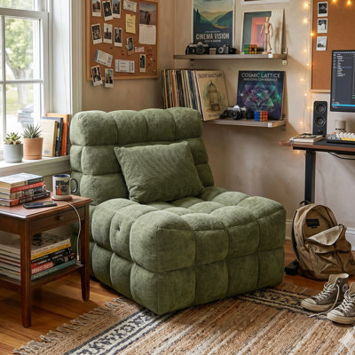 Sorma Vibrate Massage Biscuit Tufted Accent Chair