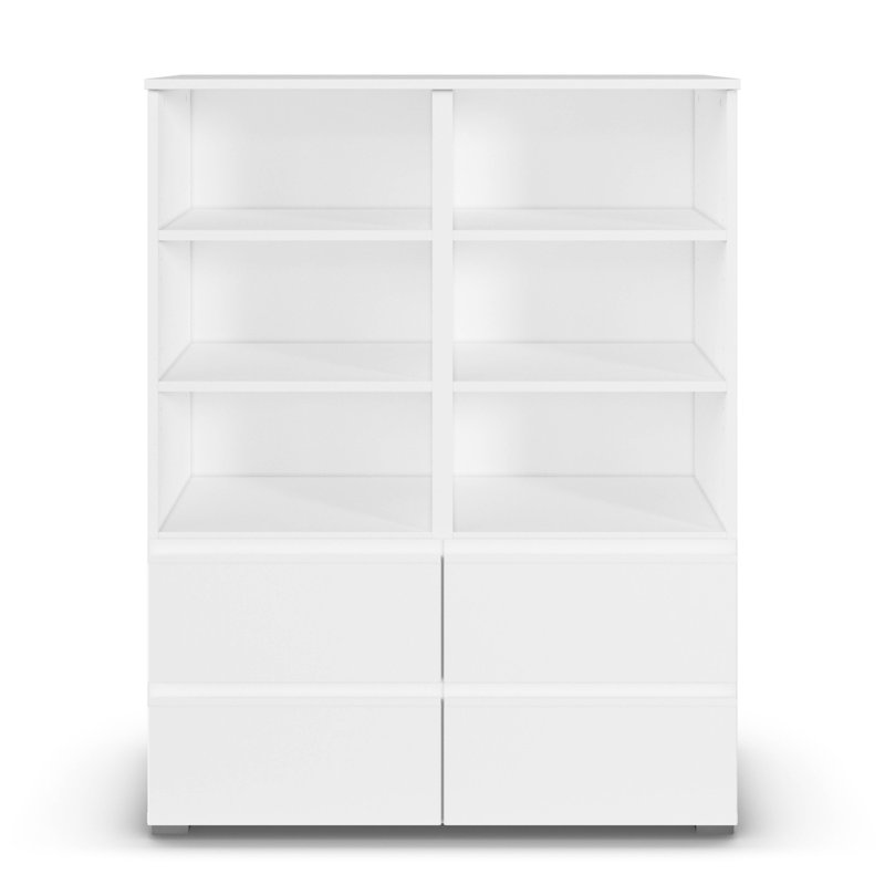 The JOEL bookcase features 4 drawers and 6 compartments