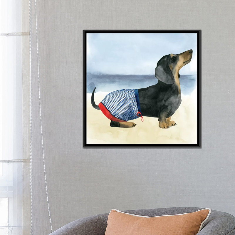 «Hot Dog IV», impression sur toile, H 18 po x l 18 po x P 1,5 po, Toile avec cadre noir, Pas de tapis