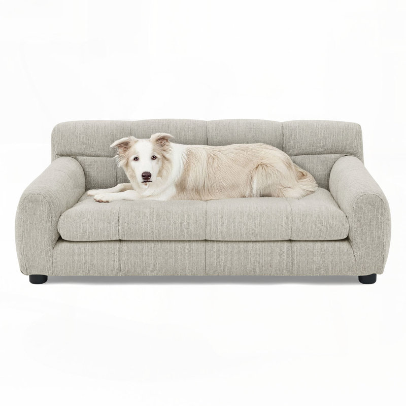 Lit rectangulaire pour chien, canapé-lit pour chien, Beige, H 14 po x l 38 po x P 22 po