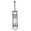 Luminaire suspendu cylindrique texturé noir à 4 lumières Cresie