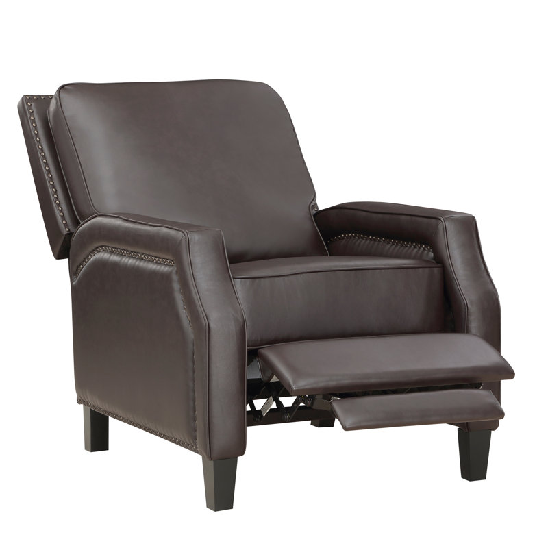 Fauteuil de salon brun foncé, auto, siège inclinable en bois massif, brun, bois, rembourrage en mousse, Marron foncé