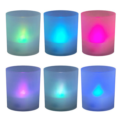 Votives givrées avec lumières DEL à piles