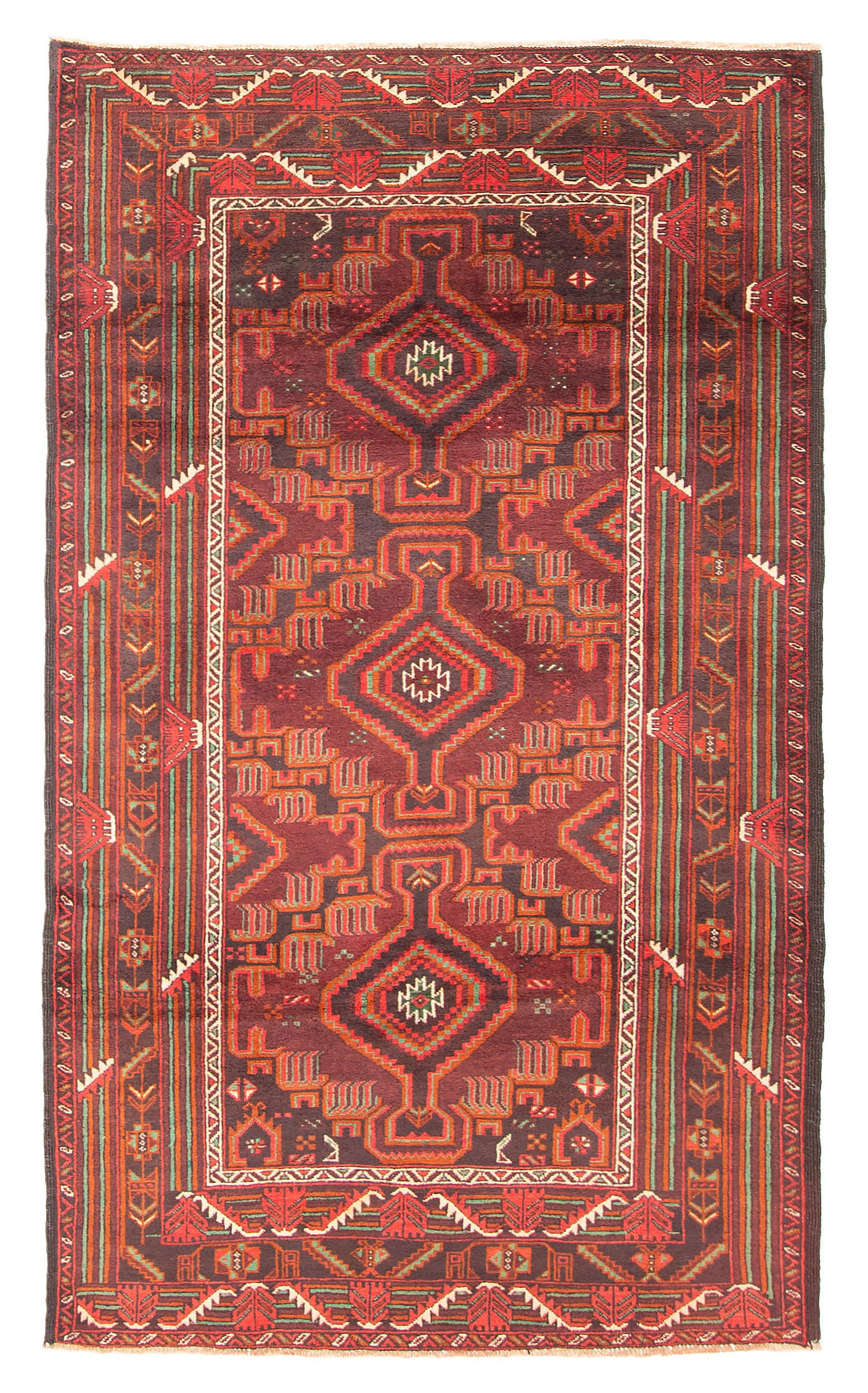 Isabelline Teimani Dark Red Rug 3'7